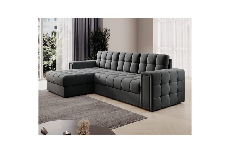 Hjørnesofa Eltap Blenvi 260x150x82 cm - Sola 06, Mørk Grå - Møbler - Sofaer - Sovesofaer