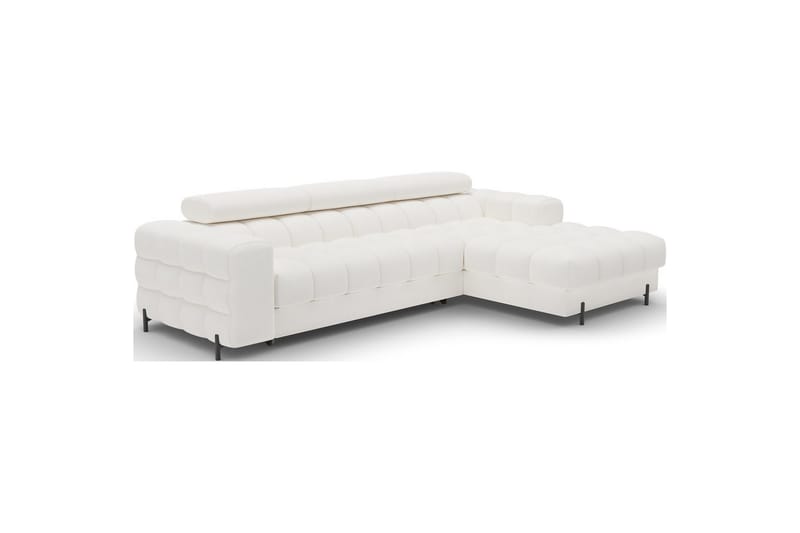 Hjørnesofa Eltap Felro 285x181x93 cm - Amore 01, Hvit, Høyre - Møbler - Sofaer - Sovesofaer