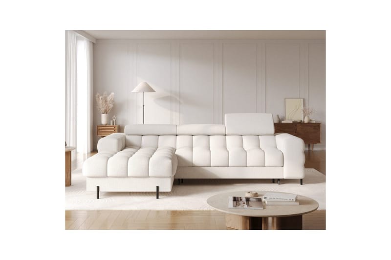 Hjørnesofa Eltap Felro 285x181x93 cm - Amore 01, Hvit, Venstre - Møbler - Sofaer - Sovesofaer