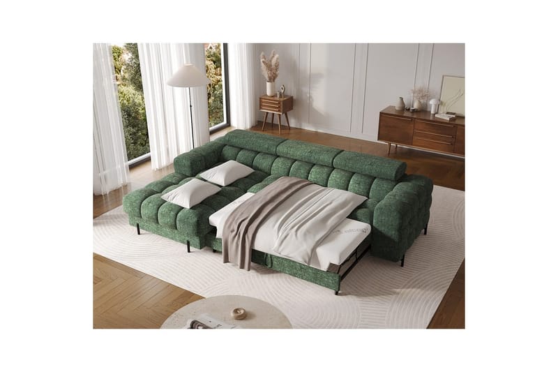 Hjørnesofa Eltap Felro 285x181x93 cm - Amore 35, Grønn, Venstre - Møbler - Sofaer - Sovesofaer