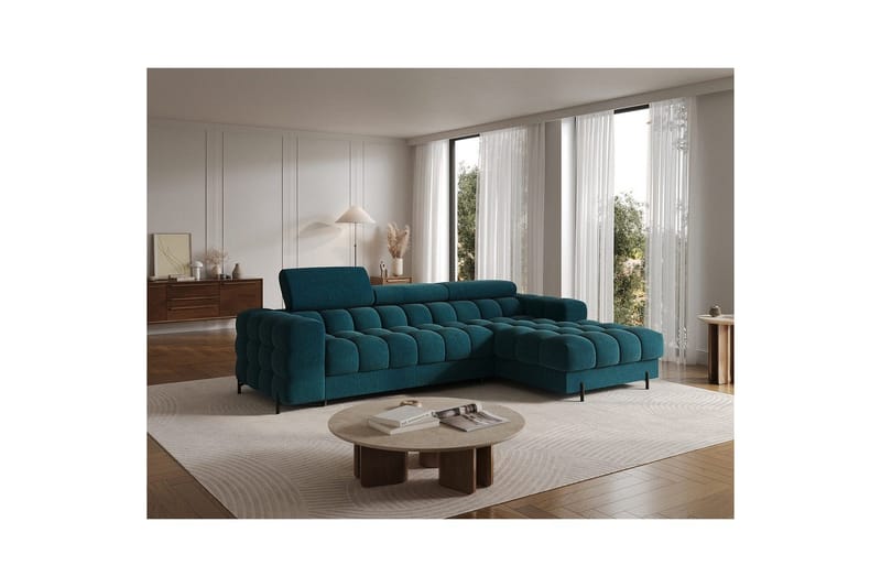 Hjørnesofa Eltap Felro 285x181x93 cm - Amore 40, Blå, Høyre - Møbler - Sofaer - Sovesofaer