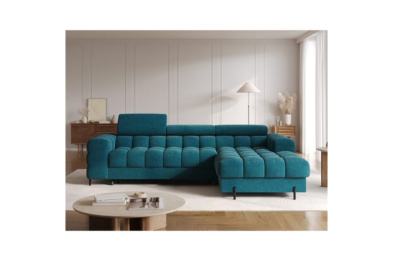 Hjørnesofa Eltap Felro 285x181x93 cm - Amore 40, Blå, Høyre - Møbler - Sofaer - Sovesofaer