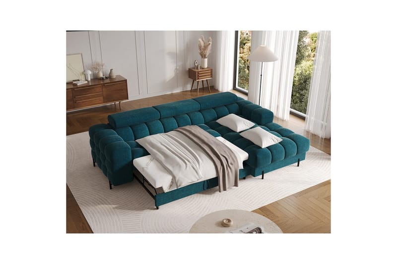 Hjørnesofa Eltap Felro 285x181x93 cm - Amore 40, Blå, Høyre - Møbler - Sofaer - Sovesofaer