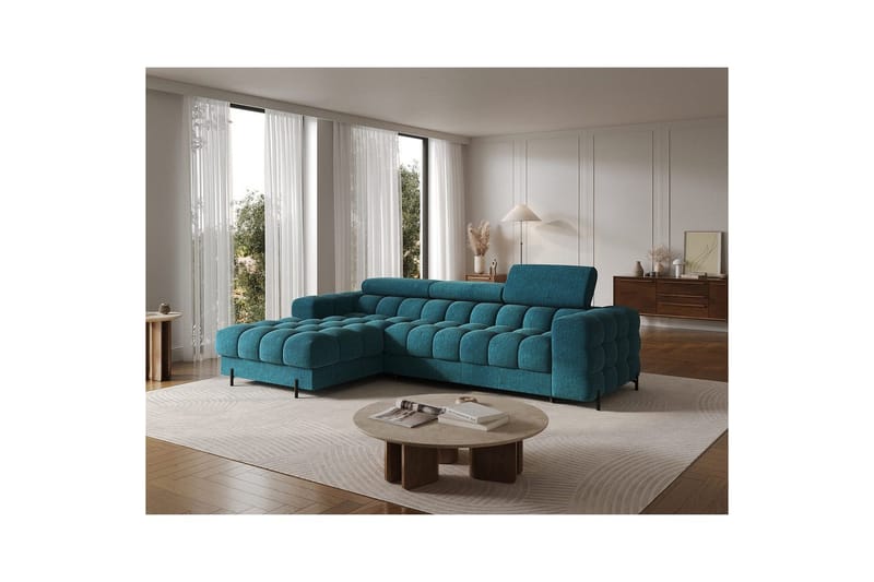 Hjørnesofa Eltap Felro 285x181x93 cm - Amore 40, Blå, Venstre - Møbler - Sofaer - Sovesofaer