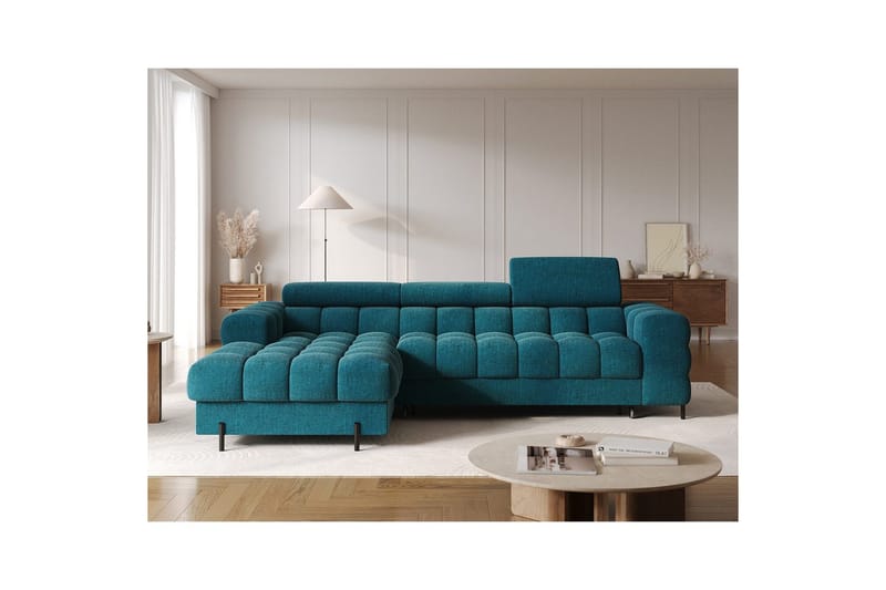 Hjørnesofa Eltap Felro 285x181x93 cm - Amore 40, Blå, Venstre - Møbler - Sofaer - Sovesofaer