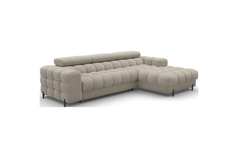 Hjørnesofa Eltap Felro 285x181x93 cm - Aura 18, Beige, Høyre - Møbler - Sofaer - Sovesofaer