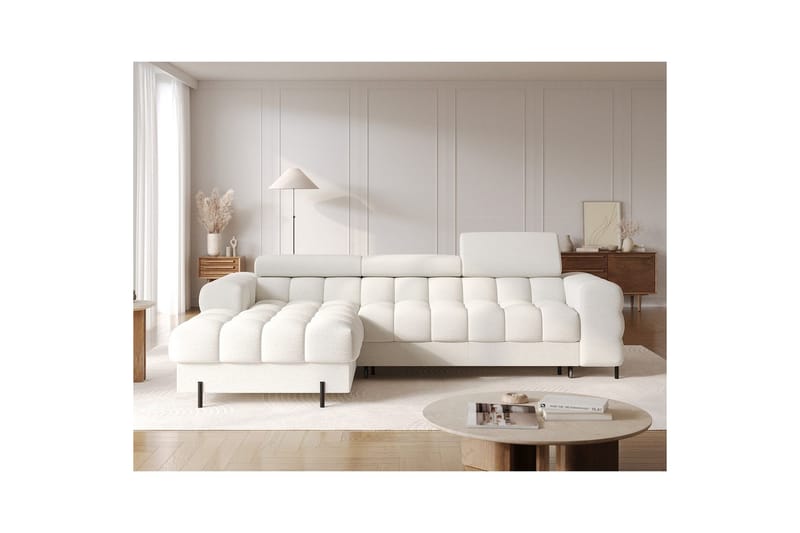 Hjørnesofa Eltap Felro 285x181x93 cm - Royal 01, Hvit, Venstre - Møbler - Sofaer - Sovesofaer
