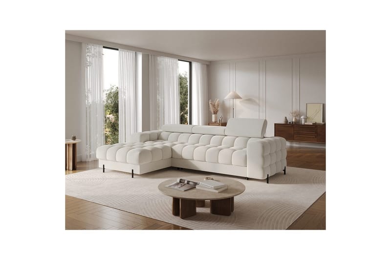 Hjørnesofa Eltap Felro 285x181x93 cm - Royal 01, Hvit, Venstre - Møbler - Sofaer - Sovesofaer