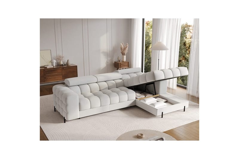 Hjørnesofa Eltap Felro 285x181x93 cm - Royal 03, Grå, Høyre - Møbler - Sofaer - Sovesofaer