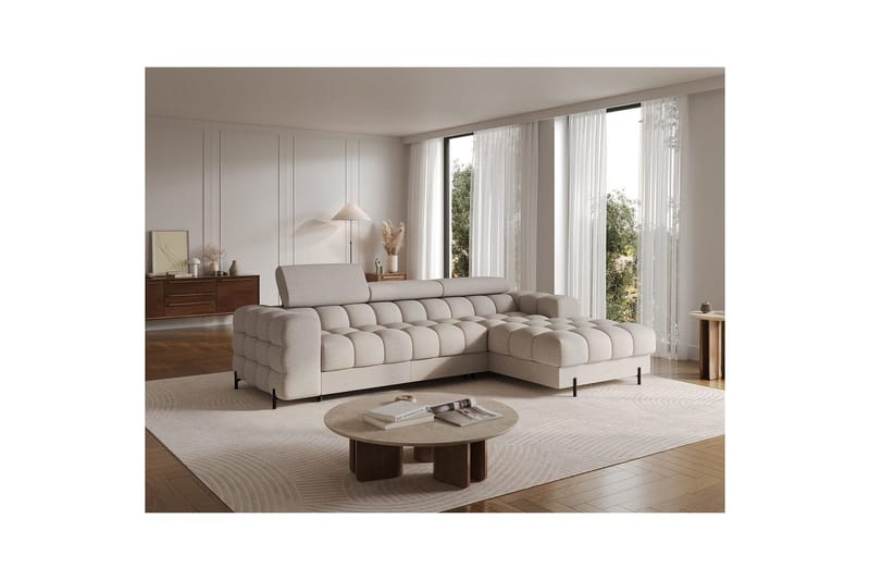 Hjørnesofa Eltap Felro 285x181x93 cm - Royal 18, Beige, Høyre - Møbler - Sofaer - Sovesofaer