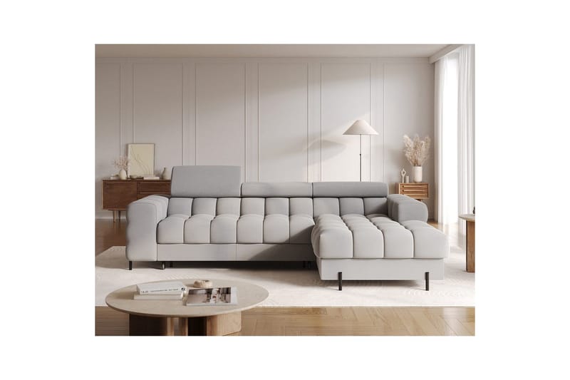Hjørnesofa Eltap Felro 285x181x93 cm - Sola 04, Grå, Høyre - Møbler - Sofaer - Sovesofaer