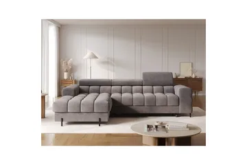 Hjørnesofa Eltap Felro 285x181x93 cm - Sola 04, Grå, Venstre - Møbler - Sofaer - Sovesofaer