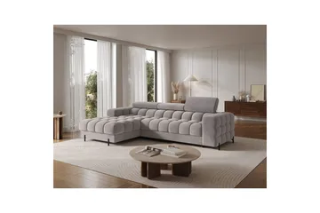 Hjørnesofa Eltap Felro 285x181x93 cm - Sola 04, Grå, Venstre - Møbler - Sofaer - Sovesofaer