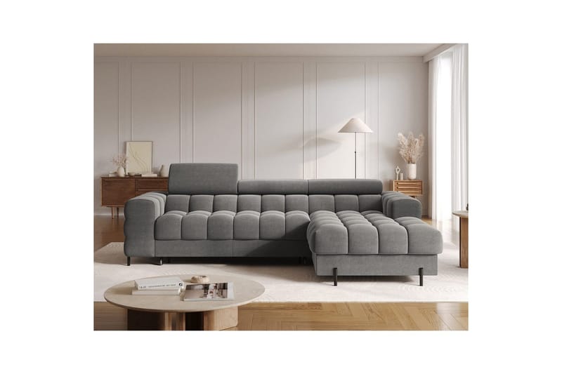 Hjørnesofa Eltap Felro 285x181x93 cm - Sola 06, Mørk Grå, Høyre - Møbler - Sofaer - Sovesofaer