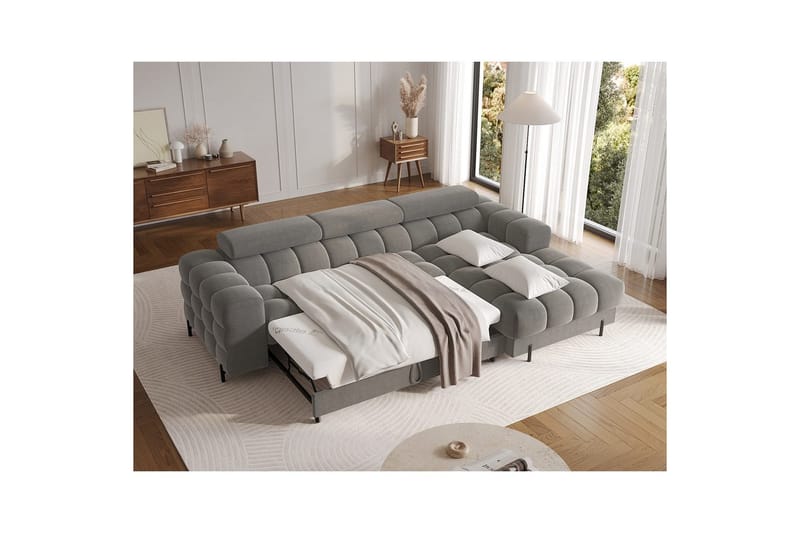 Hjørnesofa Eltap Felro 285x181x93 cm - Sola 06, Mørk Grå, Høyre - Møbler - Sofaer - Sovesofaer