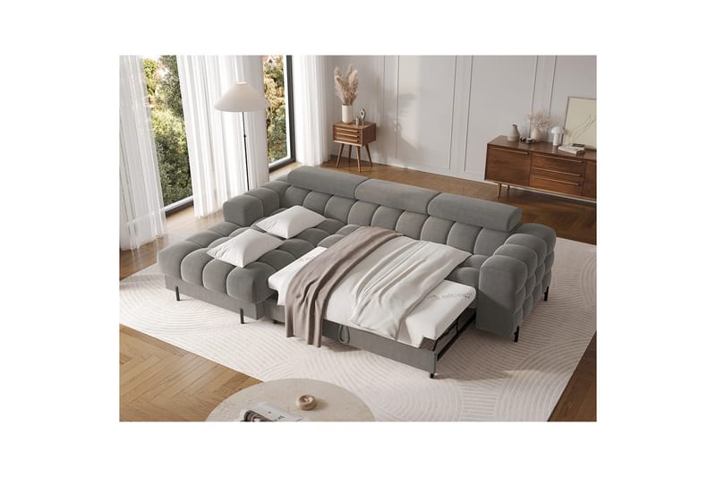 Hjørnesofa Eltap Felro 285x181x93 cm - Sola 06, Mørk Grå, Venstre - Møbler - Sofaer - Sovesofaer