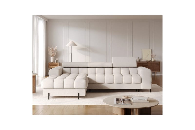 Hjørnesofa Eltap Felro 285x181x93 cm - Sola 18, Beige, Venstre - Møbler - Sofaer - Sovesofaer
