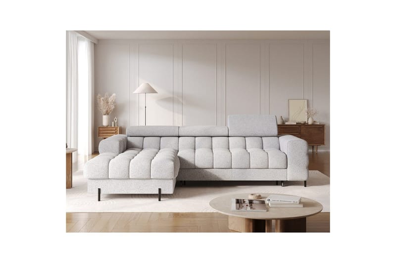 Hjørnesofa Eltap Felro 285x181x93 cm - Pellerito 03, Grå, Venstre - Møbler - Sofaer - Sovesofaer