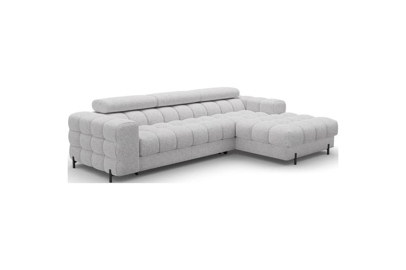 Hjørnesofa Eltap Felro 285x181x93 cm - Pellerito 03, Grå, Høyre - Møbler - Sofaer - Sovesofaer