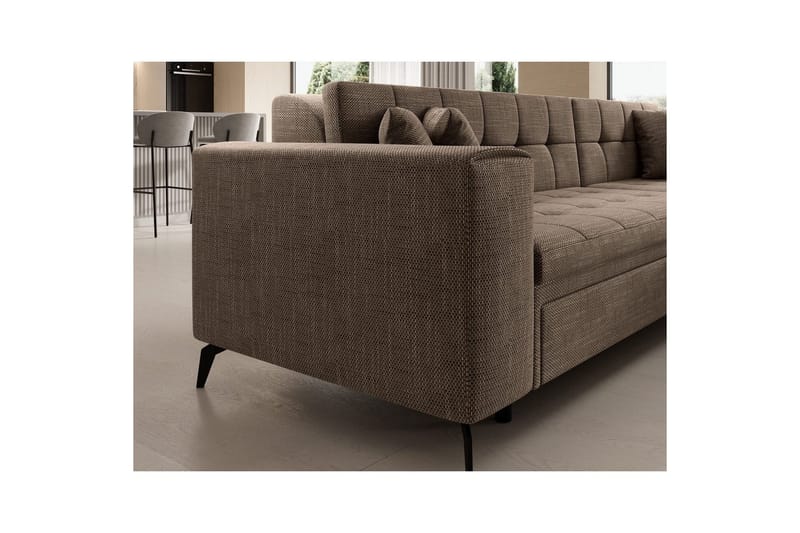 Hjørnesofa Eltap Solange 292x196x84 cm - Berlin 03, Beige, Høyre - Møbler - Sofaer - Sovesofaer