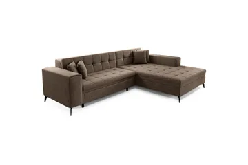 Hjørnesofa Eltap Solange 292x196x84 cm - Berlin 03, Beige, Høyre - Møbler - Sofaer - Sovesofaer