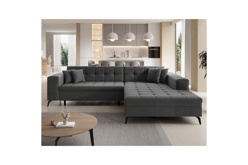 Hjørnesofa Eltap Solange 292x196x84 cm - Inari 96, Mørk grå, Høyre - Møbler - Sofaer - Sovesofaer