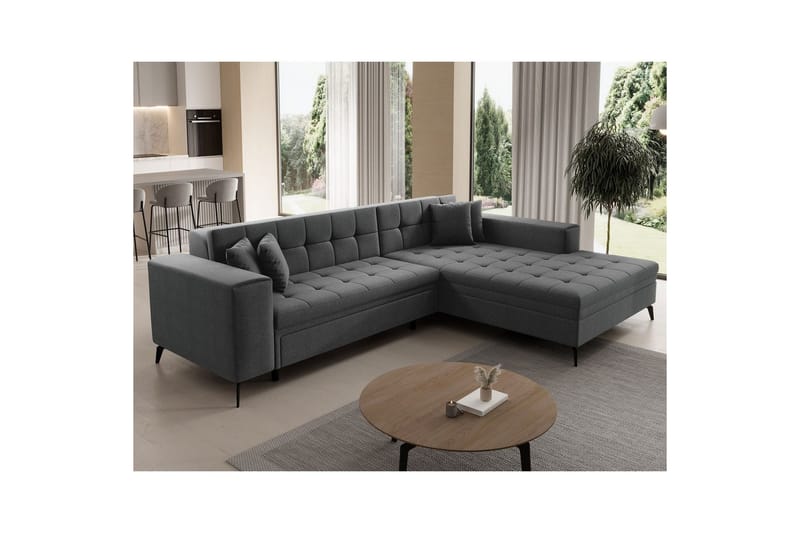 Hjørnesofa Eltap Solange 292x196x84 cm - Inari 96, Mørk grå, Høyre - Møbler - Sofaer - Sovesofaer