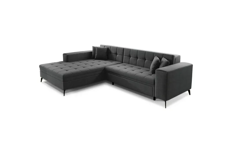 Hjørnesofa Eltap Solange 292x196x84 cm - Inari 96, Mørk grå, Venstre - Møbler - Sofaer - Sovesofaer