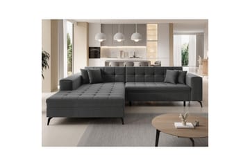 Hjørnesofa Eltap Solange 292x196x84 cm - Inari 96, Mørk grå, Venstre - Møbler - Sofaer - Sovesofaer
