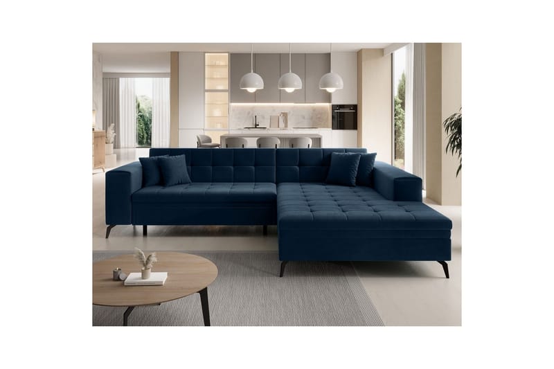 Hjørnesofa Eltap Solange 292x196x84 cm - Monolith 77, Mørk Blå, Høyre - Møbler - Sofaer - Sovesofaer