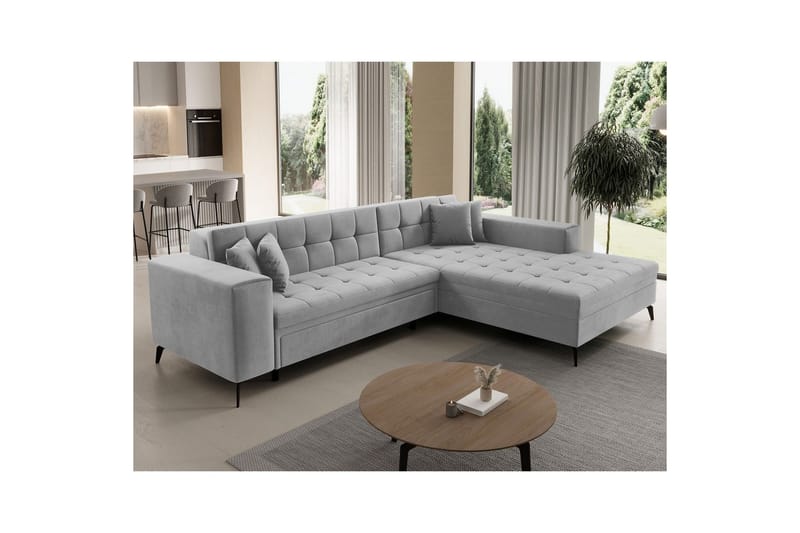 Hjørnesofa Eltap Solange 292x196x84 cm - Monolith 84, Grå, Høyre - Møbler - Sofaer - Sovesofaer