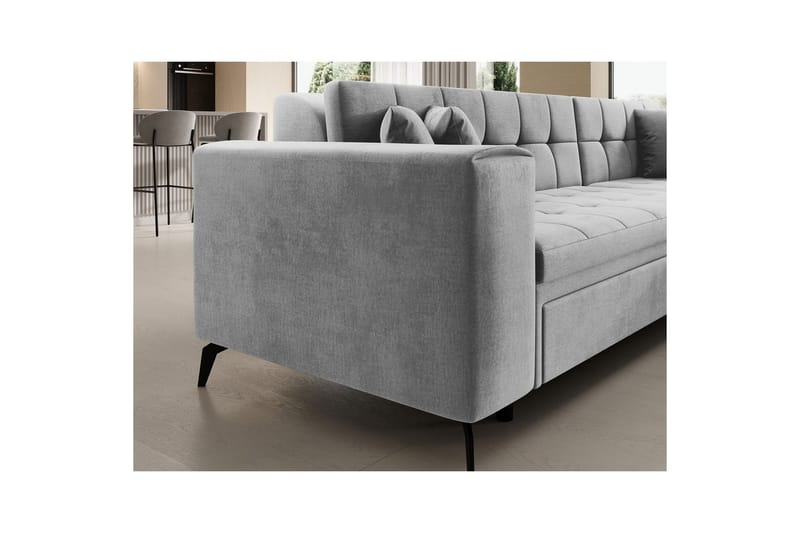 Hjørnesofa Eltap Solange 292x196x84 cm - Monolith 84, Grå, Høyre - Møbler - Sofaer - Sovesofaer