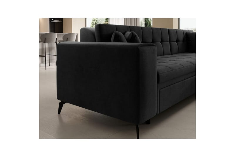 Hjørnesofa Eltap Solange 292x196x84 cm - Monolith 97, Mørk Grå, Høyre - Møbler - Sofaer - Sovesofaer