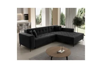 Hjørnesofa Eltap Solange 292x196x84 cm - Monolith 97, Mørk Grå, Høyre - Møbler - Sofaer - Sovesofaer