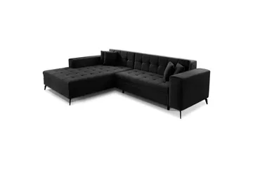 Hjørnesofa Eltap Solange 292x196x84 cm - Monolith 97, Mørk Grå, Venstre - Møbler - Sofaer - Sovesofaer