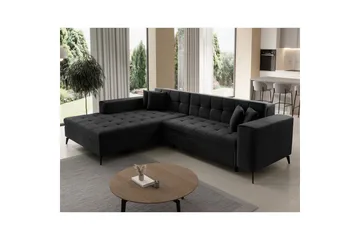 Hjørnesofa Eltap Solange 292x196x84 cm - Monolith 97, Mørk Grå, Venstre - Møbler - Sofaer - Sovesofaer