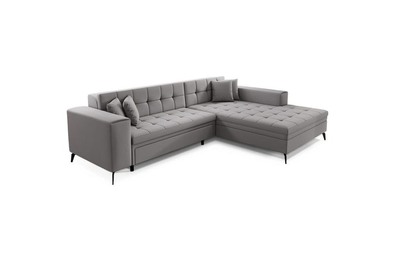 Hjørnesofa Eltap Solange 292x196x84 cm - Omega 02, Grå, Høyre - Møbler - Sofaer - Sovesofaer