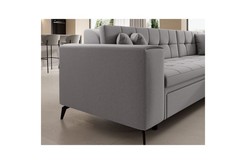 Hjørnesofa Eltap Solange 292x196x84 cm - Omega 02, Grå, Høyre - Møbler - Sofaer - Sovesofaer