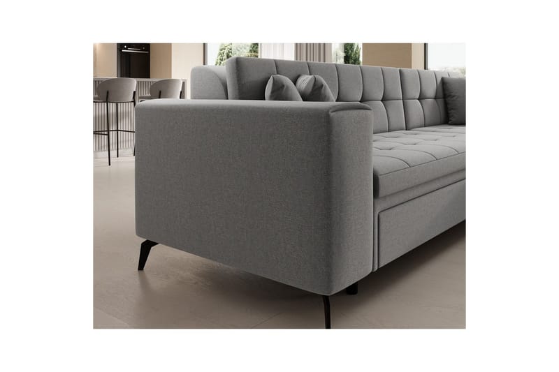 Hjørnesofa Eltap Solange 292x196x84 cm - Omega 13, Grå, Høyre - Møbler - Sofaer - Sovesofaer