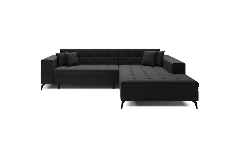 Hjørnesofa Eltap Solange 292x196x84 cm - Sawana 14, Svart, Høyre - Møbler - Sofaer - Sovesofaer