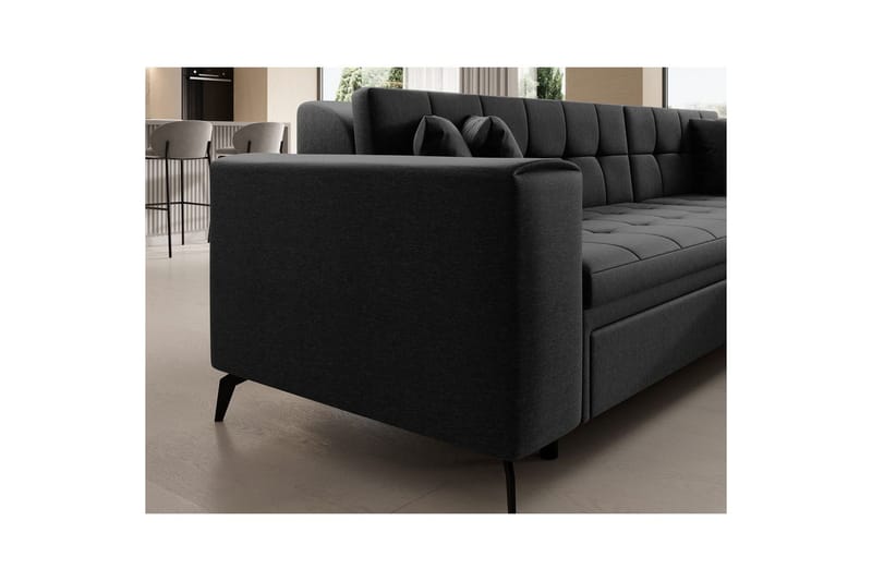 Hjørnesofa Eltap Solange 292x196x84 cm - Sawana 14, Svart, Høyre - Møbler - Sofaer - Sovesofaer