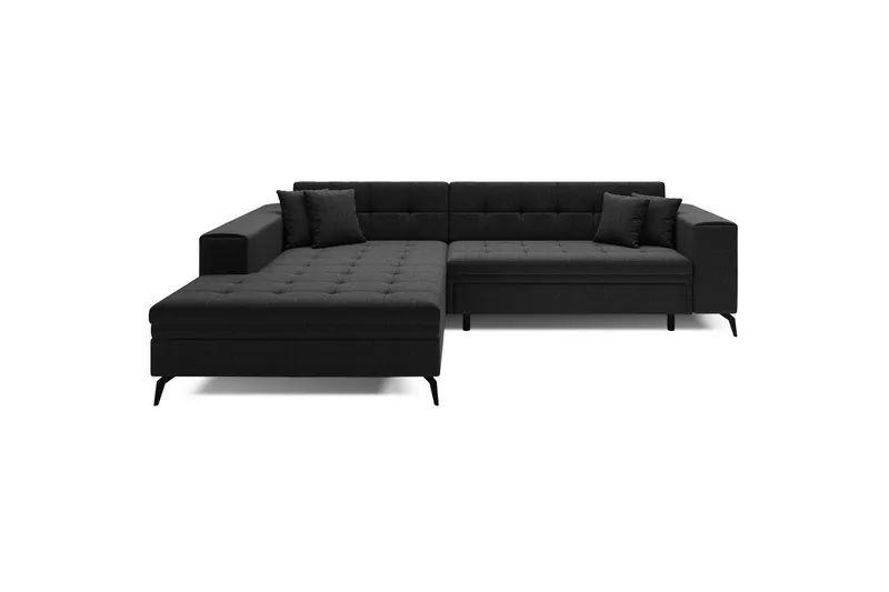 Hjørnesofa Eltap Solange 292x196x84 cm, Sawana 14, Svart, Venstre