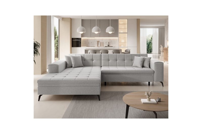 Hjørnesofa Eltap Solange 292x196x84 cm - Trekk 02, Beige, Venstre - Møbler - Sofaer - Sovesofaer