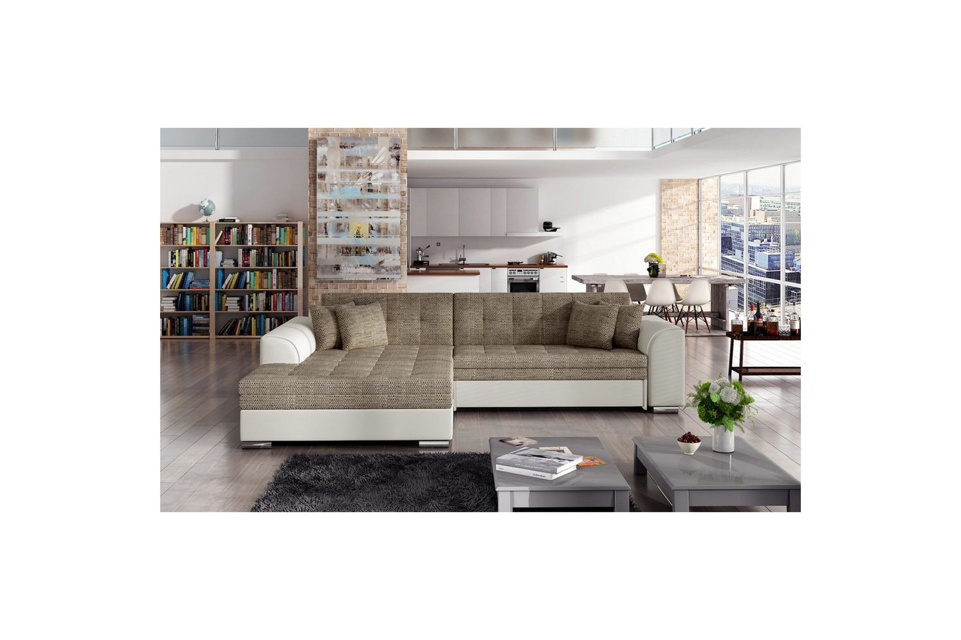 Hjørnesofa Eltap Sorento 296x194x78 cm - Berlin 03, Soft 33, Beige, Venstre