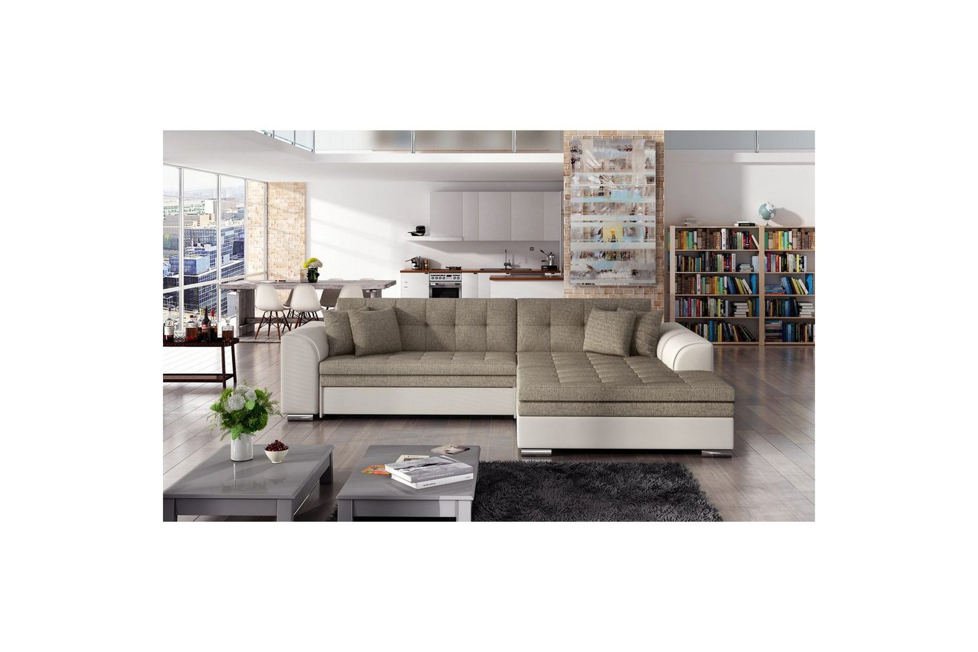 Hjørnesofa Eltap Sorento 296x194x78 cm - Inari 23, Soft 33, Beige, Høyre