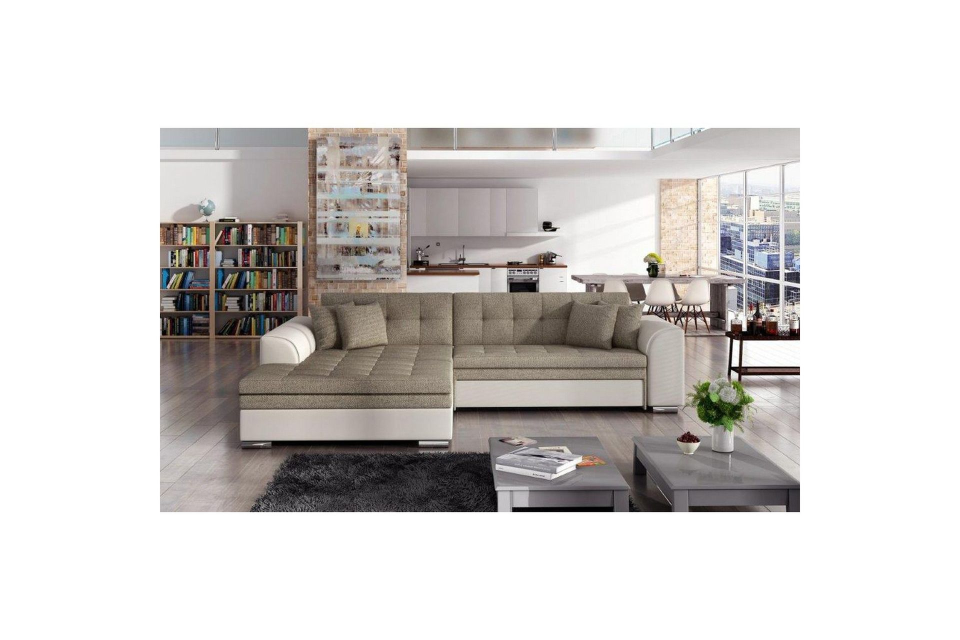 Hjørnesofa Eltap Sorento 296x194x78 cm - Inari 23, Soft 33, Beige, Venstre