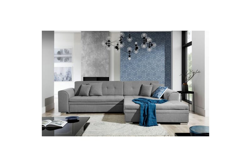 Hjørnesofa Eltap Sorento 296x194x78 cm - Inari 91, Grå, Høyre - Møbler - Sofaer - Sovesofaer