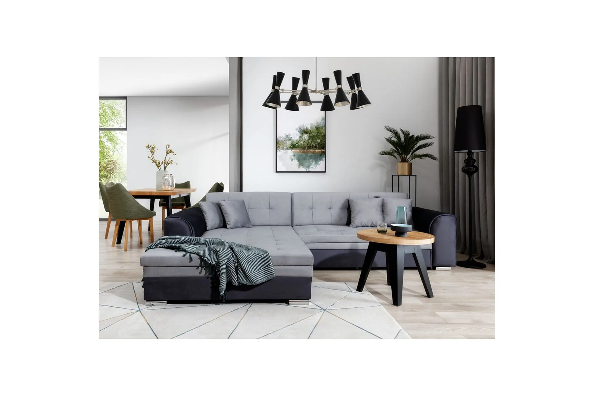 Hjørnesofa Eltap Sorento 296x194x78 cm - Monolith 84, Monolith 97, Grå, Venstre