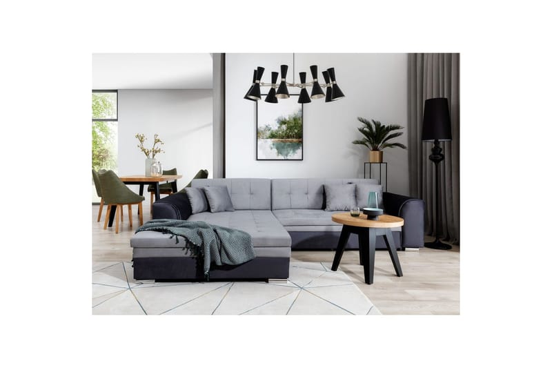 Hjørnesofa Eltap Sorento 296x194x78 cm, Monolith 84, Monolith 97, Grå, Venstre