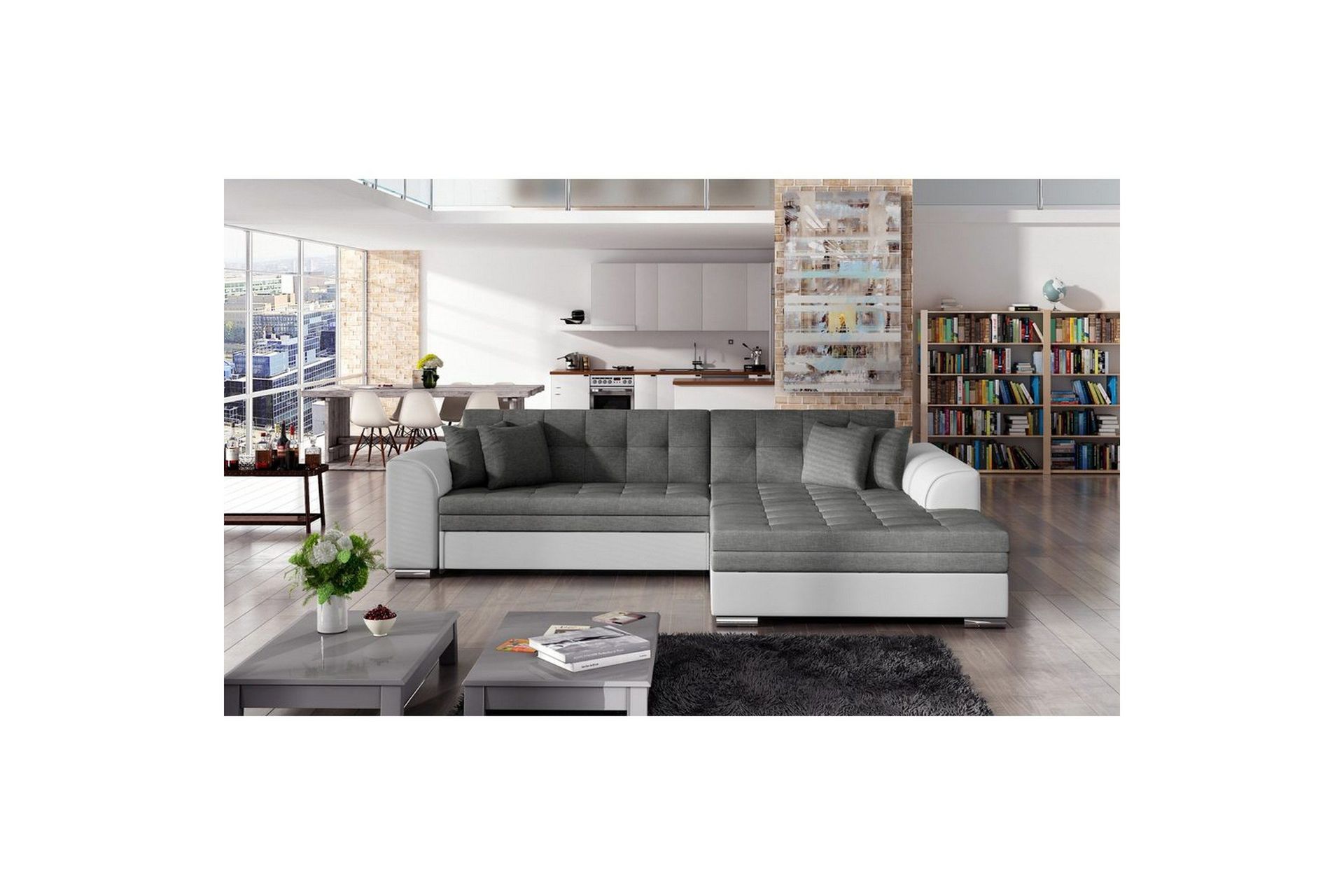 Hjørnesofa Eltap Sorento 296x194x78 cm - Sawana 05, Soft 17, Mørk grå, Høyre
